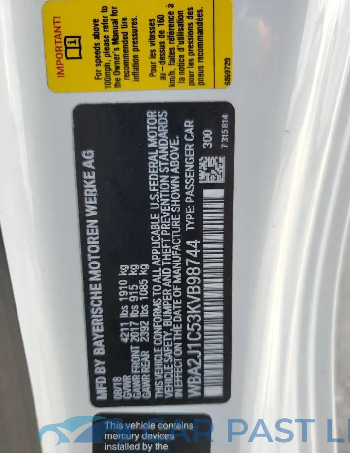 WBA2J1C53KVB98744# 12