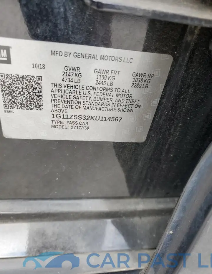 1G11Z5S32KU114567# 12