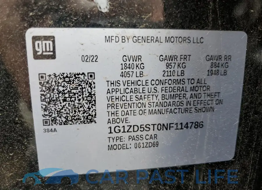 1G1ZD5ST0NF114786# 12
