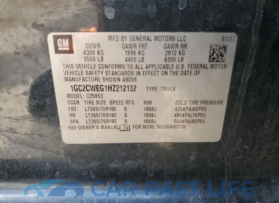 1GC2CWEG1HZ212132# 12