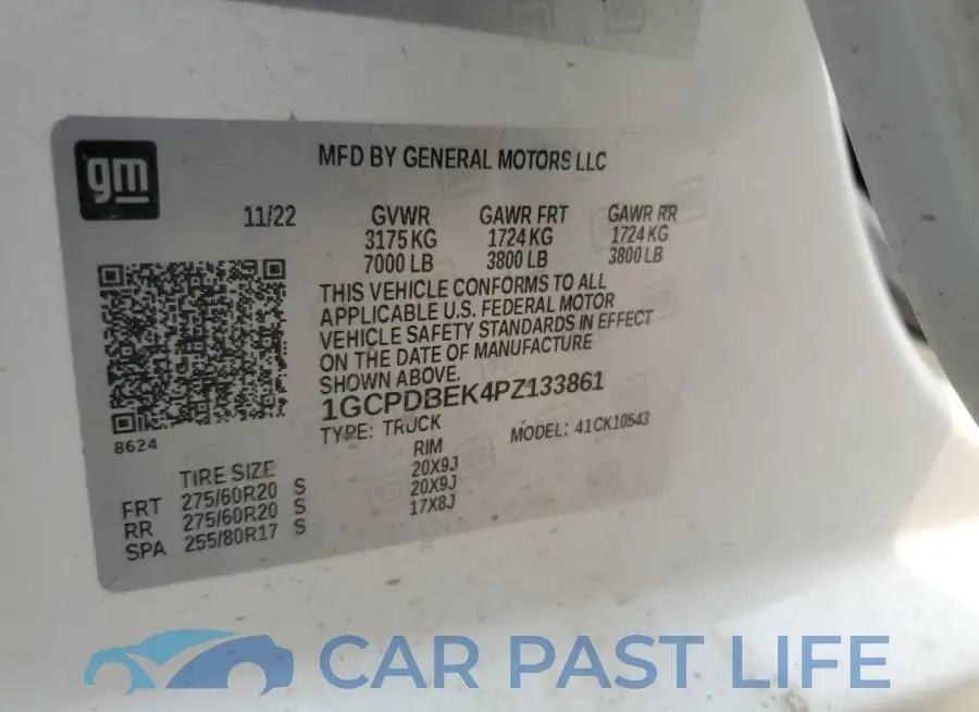 1GCPDBEK4PZ133861# 12