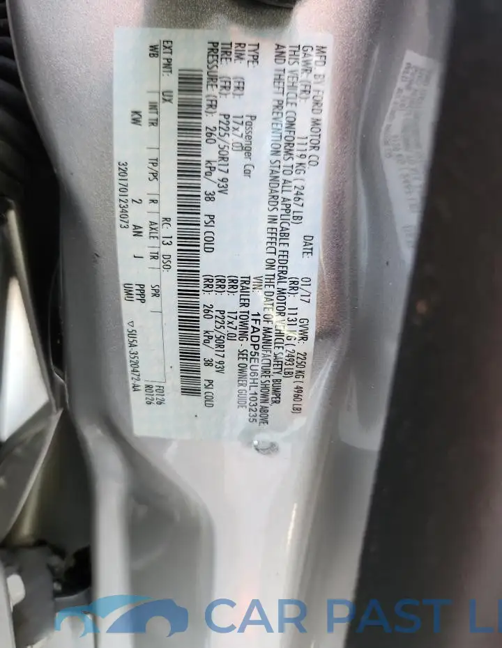 1FADP5EU6HL103235# 14