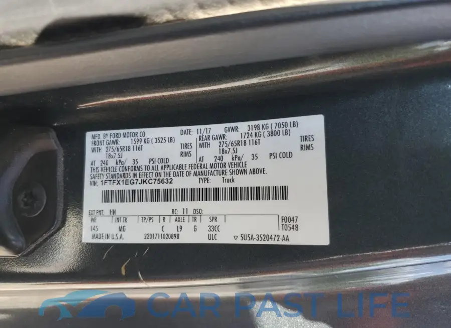 1FTFX1EG7JKC75632# 12