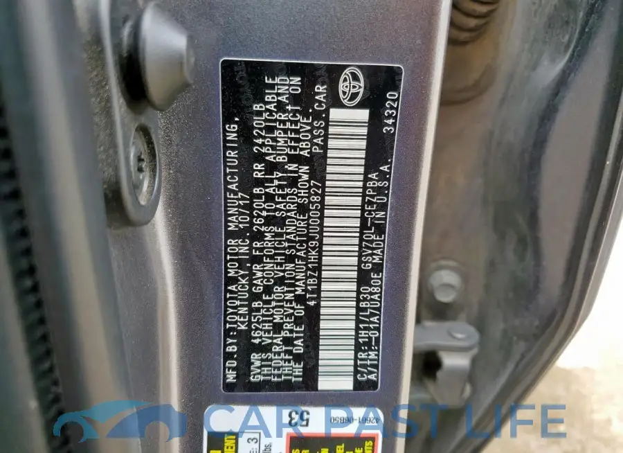 4T1BZ1HK9JU005827# 12