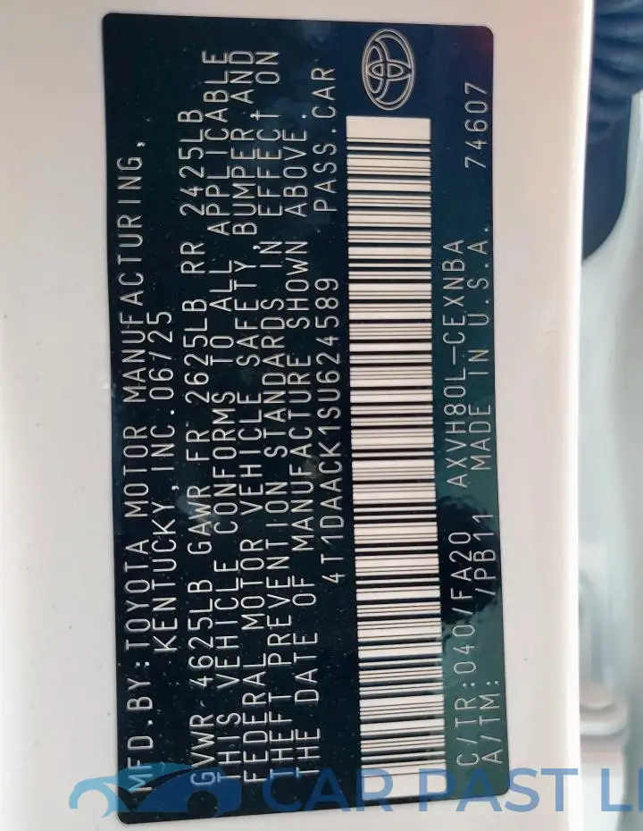 4T1DAACK1SU624589# 14