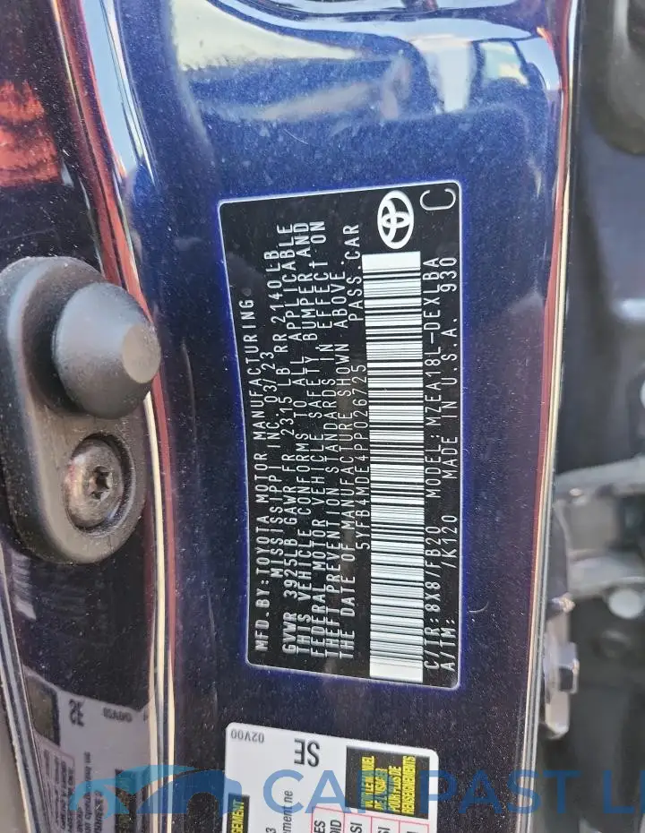 5YFB4MDE4PP026725# 12
