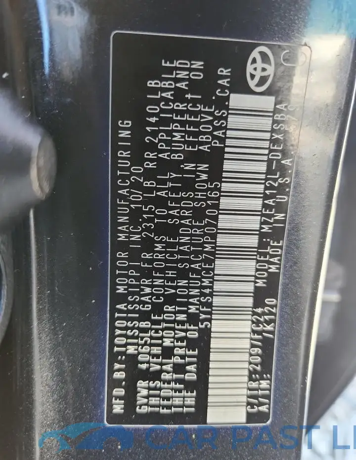 5YFS4MCE7MP070165# 12