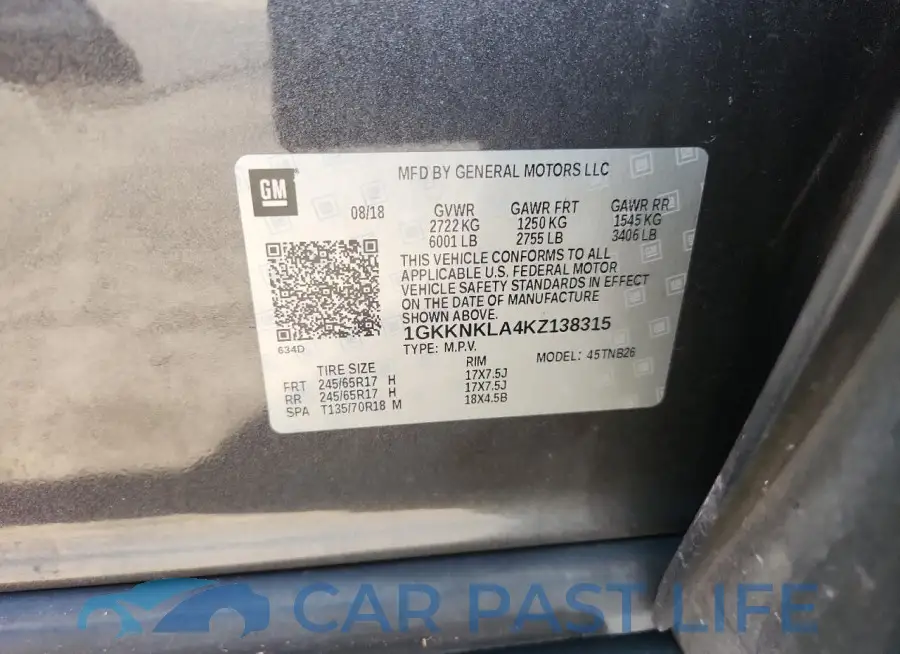 1GKKNKLA4KZ138315# 12