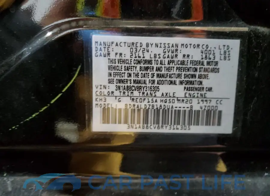 3N1AB8CV8RY316305# 12