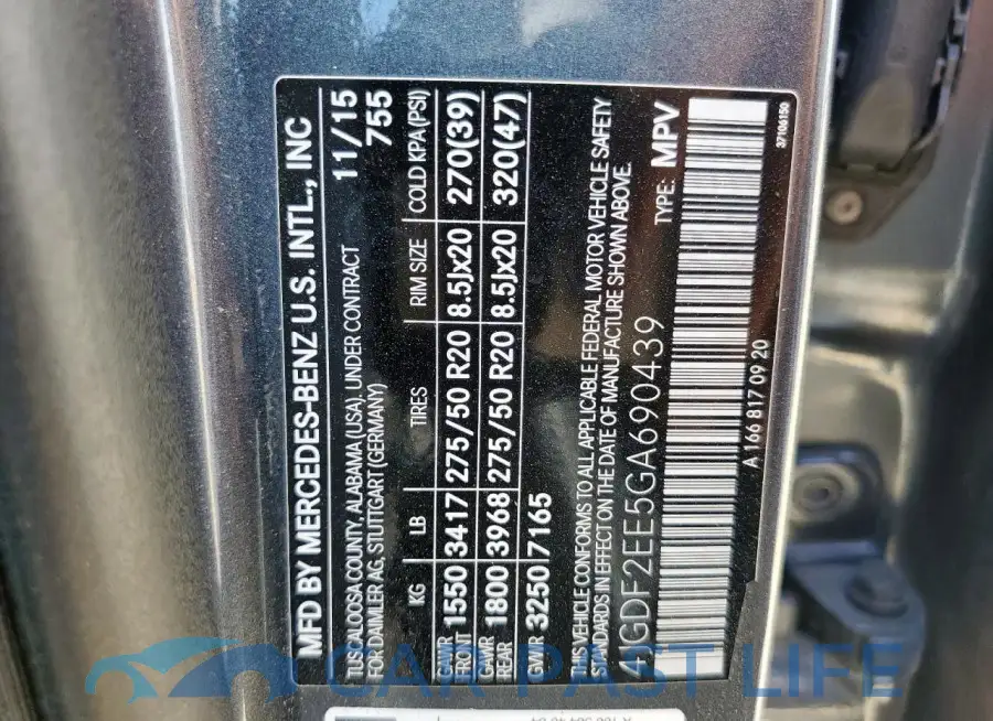 4JGDF2EE5GA690439# 12