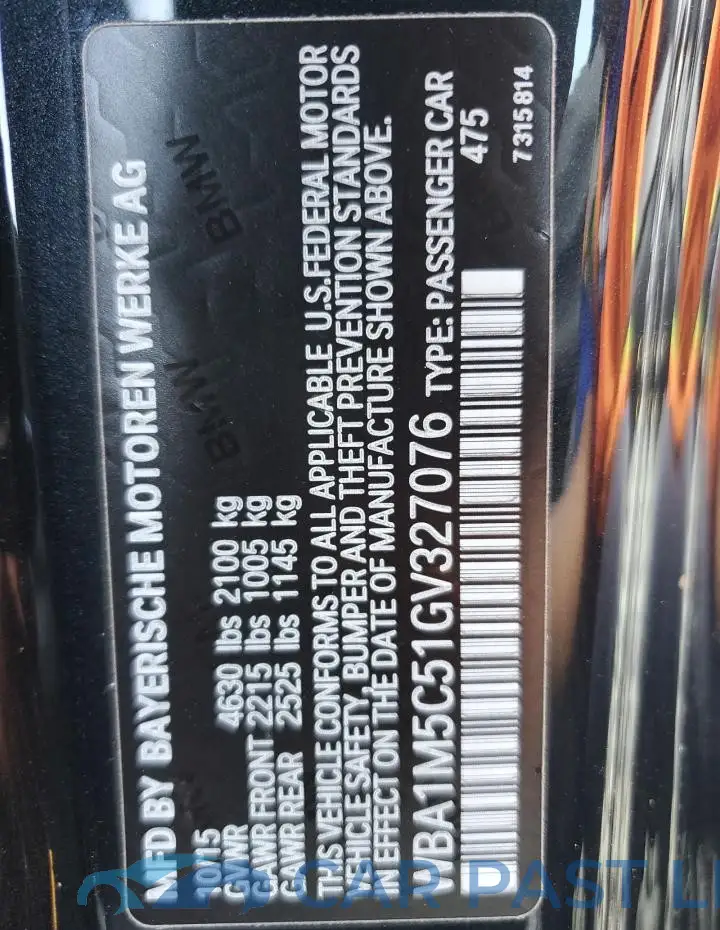 WBA1M5C51GV327076# 13