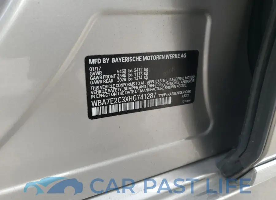 WBA7E2C3XHG741287# 12