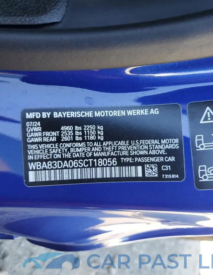 WBA83DA06SCT18056# 12