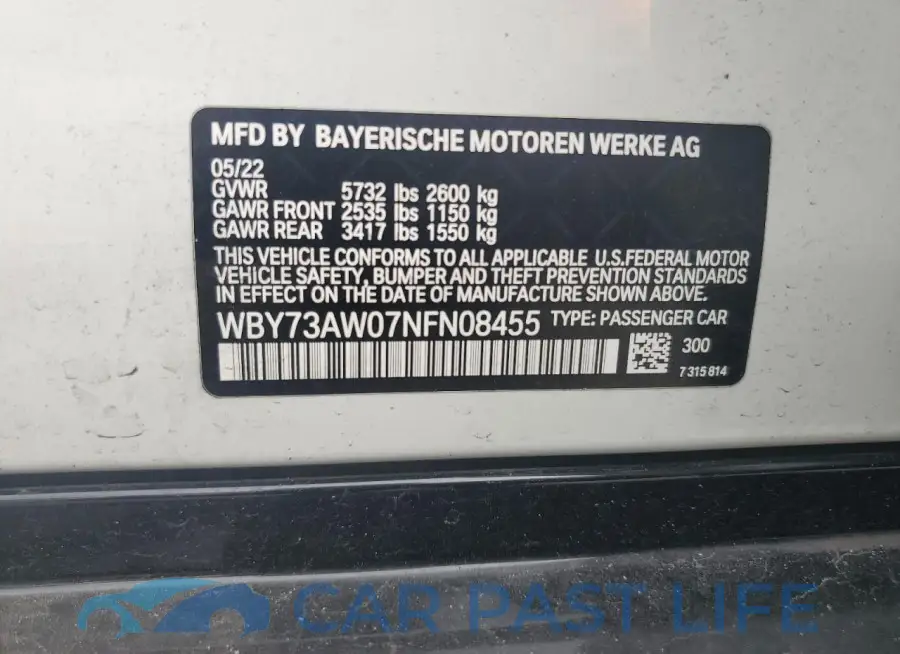 WBY73AW07NFN08455# 12