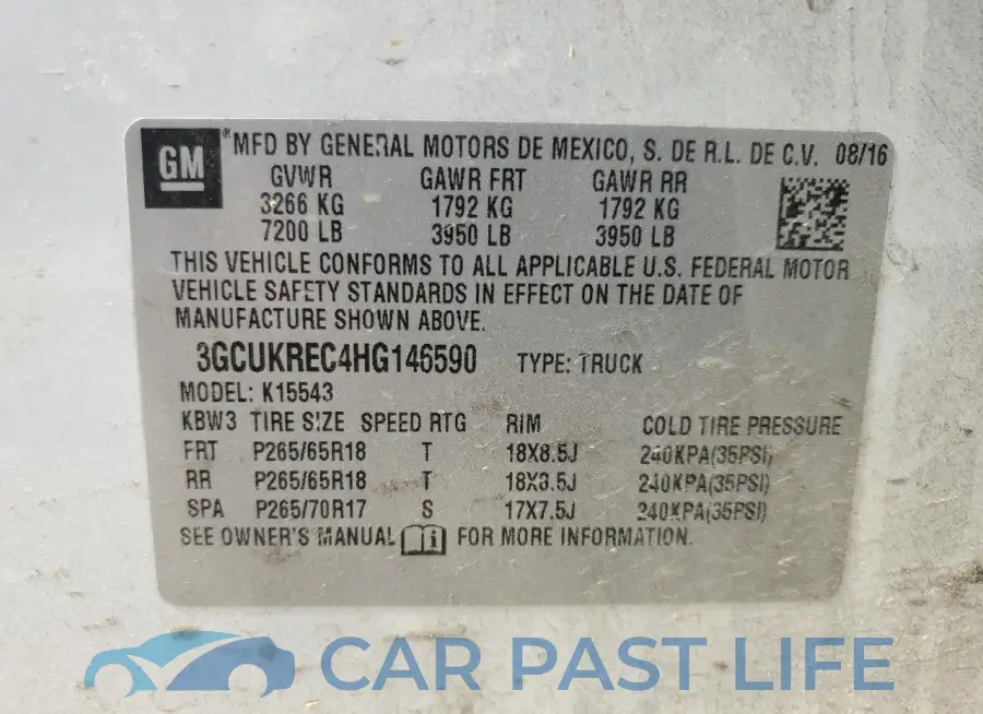 3GCUKREC4HG146590# 12