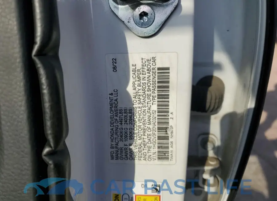 1HGCV3F20NA032152# 12