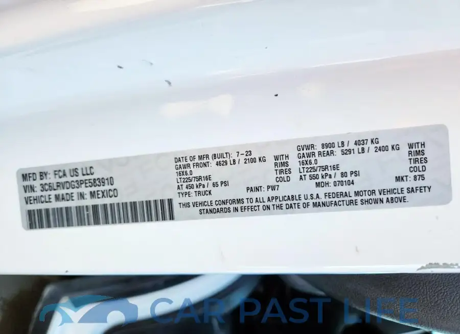 3C6LRVDG3PE583910# 13