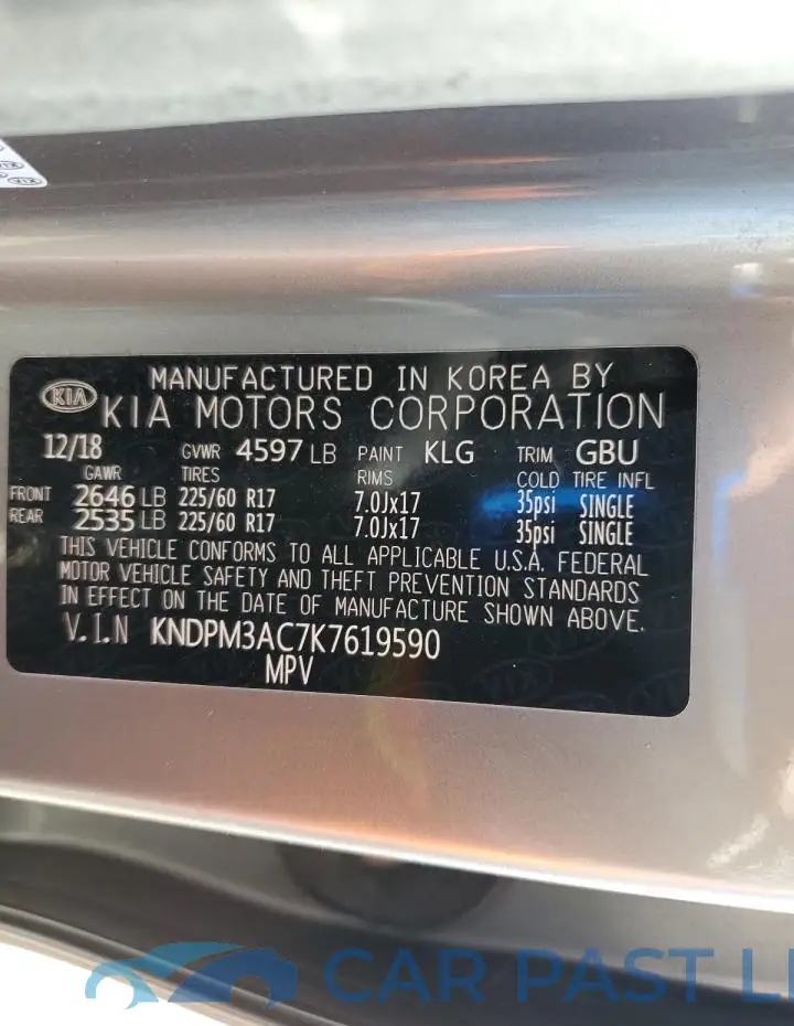 KNDPM3AC7K7619590# 13
