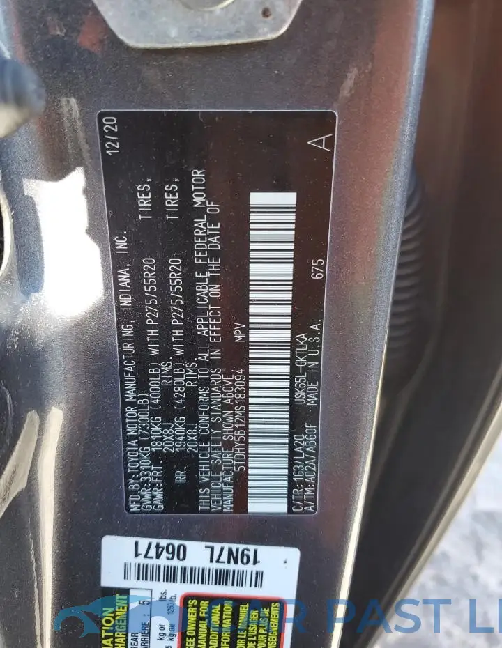 5TDHY5B12MS183094# 14