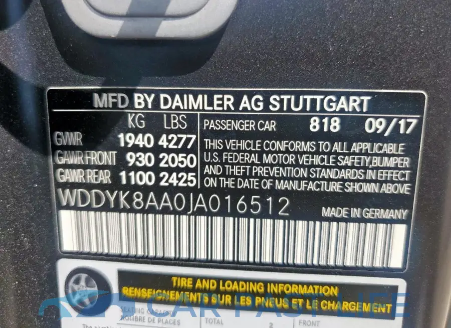 WDDYK8AA0JA016512# 13