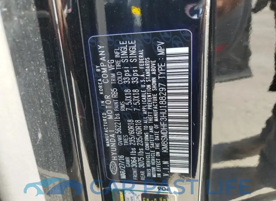 KM8SMDHF3HU188297# 13