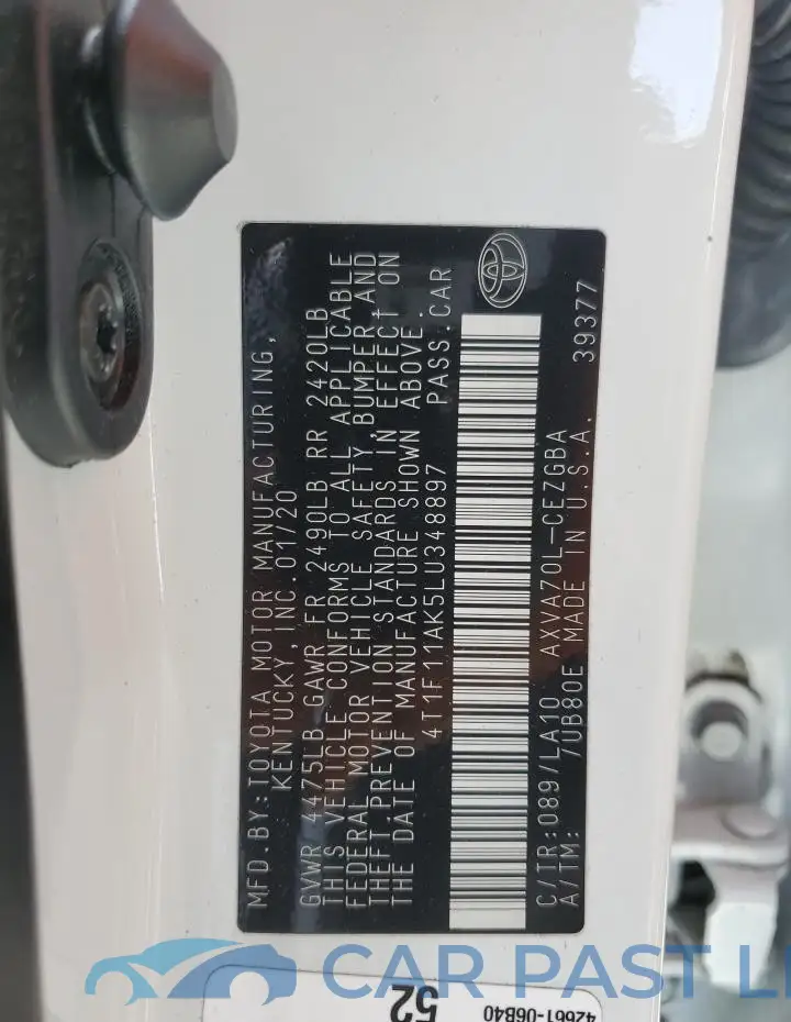 4T1F11AK5LU348897# 12