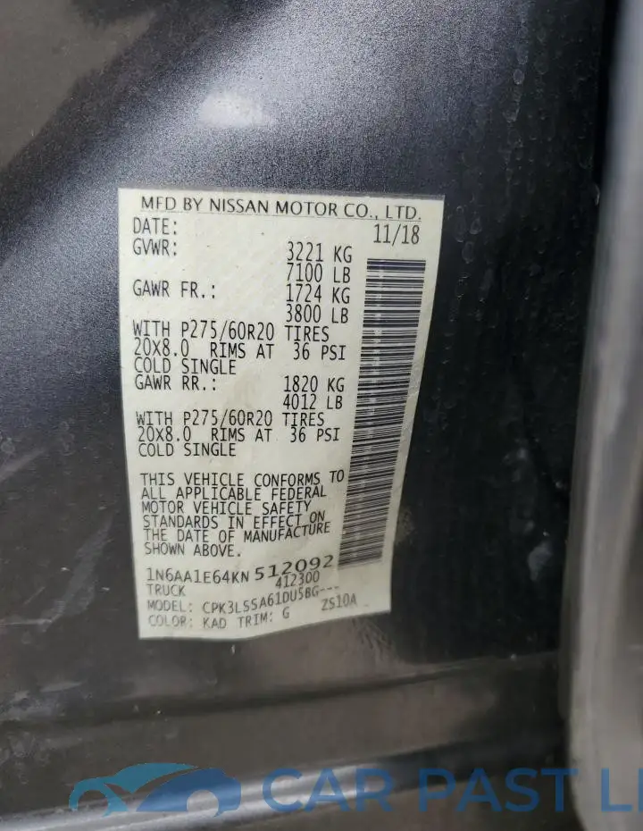 1N6AA1E64KN512092# 12