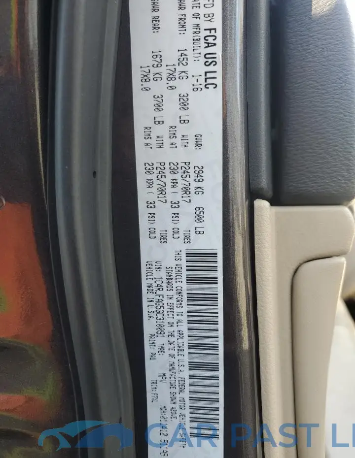 1C4RJFAG5GC310091# 12