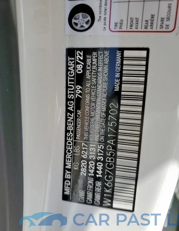 W1K6G7GB5PA175702# 12