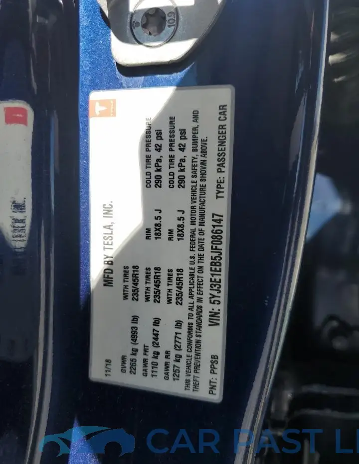5YJ3E1EB5JF086147# 12