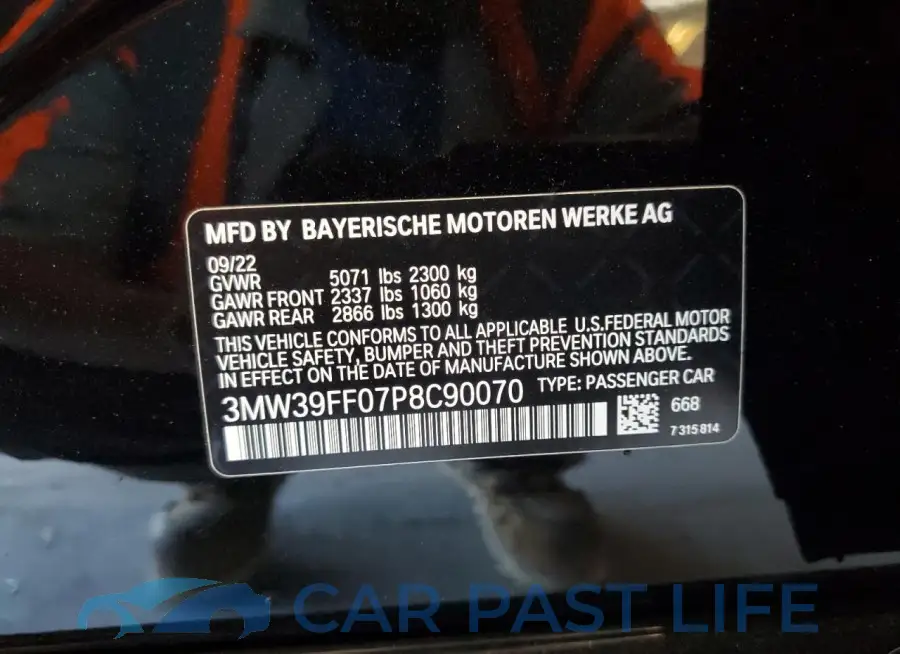 3MW39FF07P8C90070# 13
