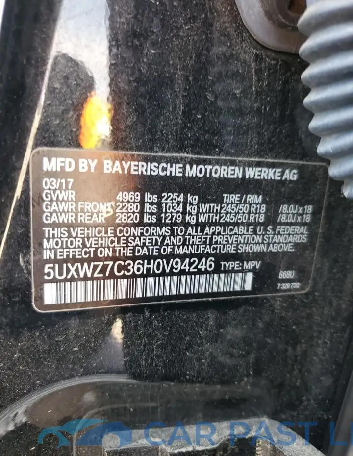 5UXWZ7C36H0V94246# 13