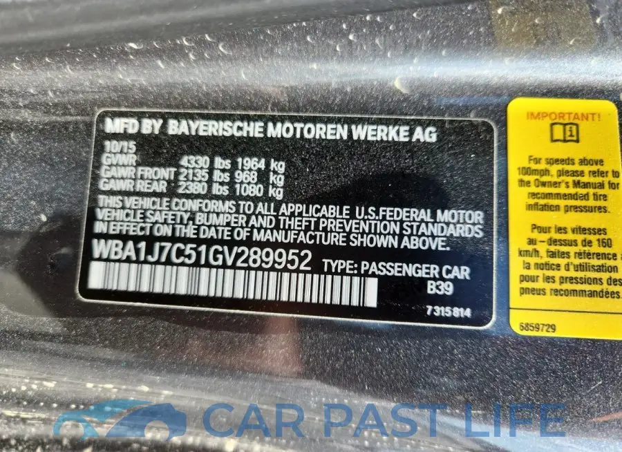 WBA1J7C51GV289952# 13