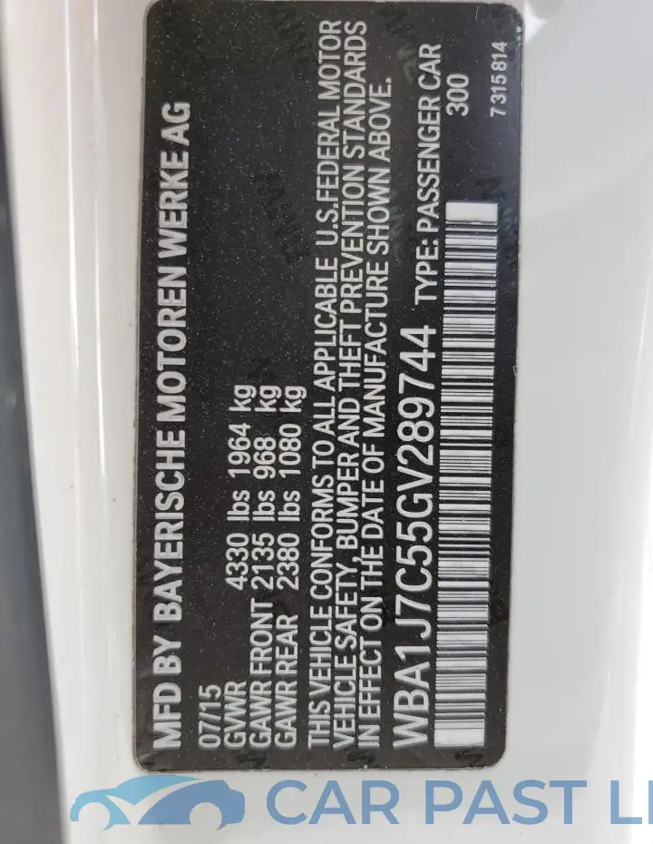 WBA1J7C55GV289744# 13