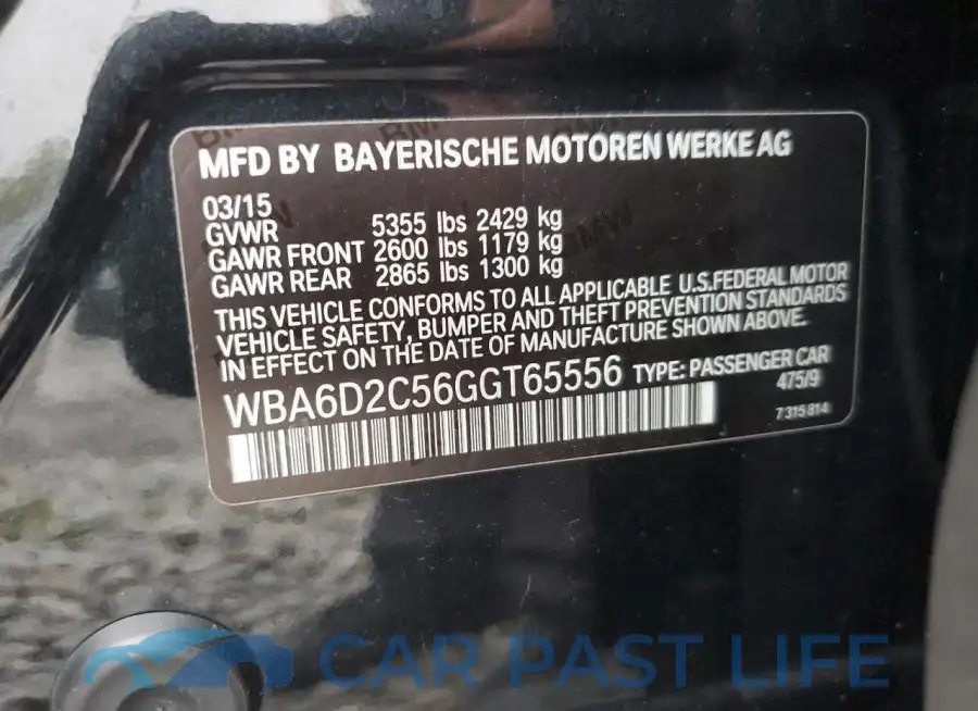 WBA6D2C56GGT65556# 12