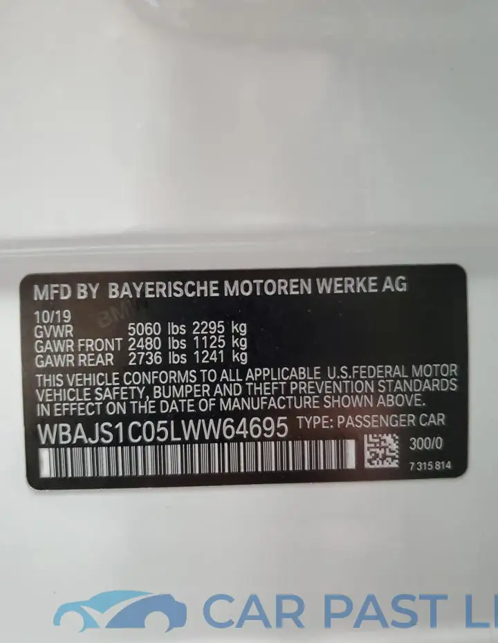 WBAJS1C05LWW64695# 12