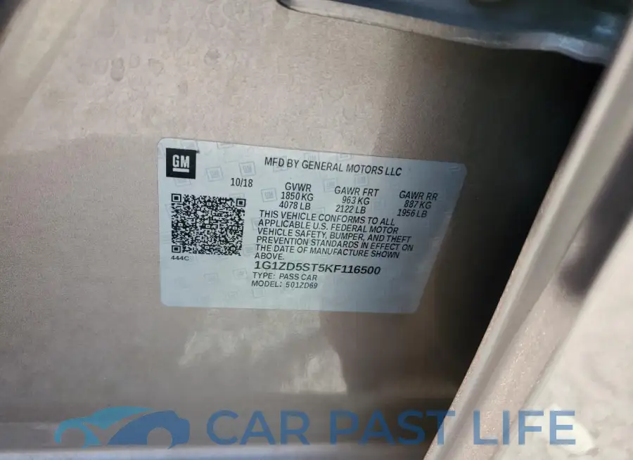 1G1ZD5ST5KF116500# 12