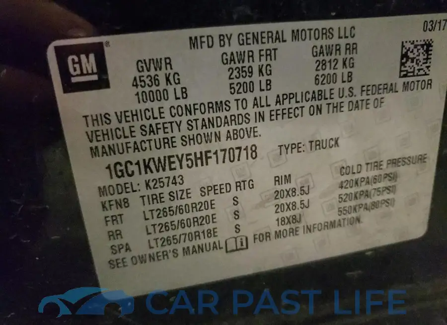 1GC1KWEY5HF170718# 12