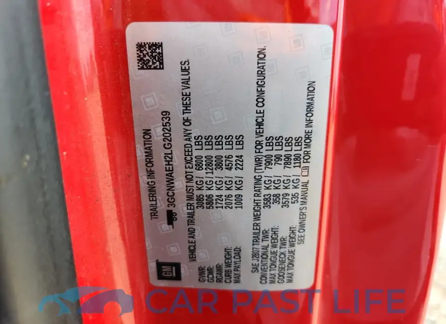 3GCNWAEH2LG202539# 12