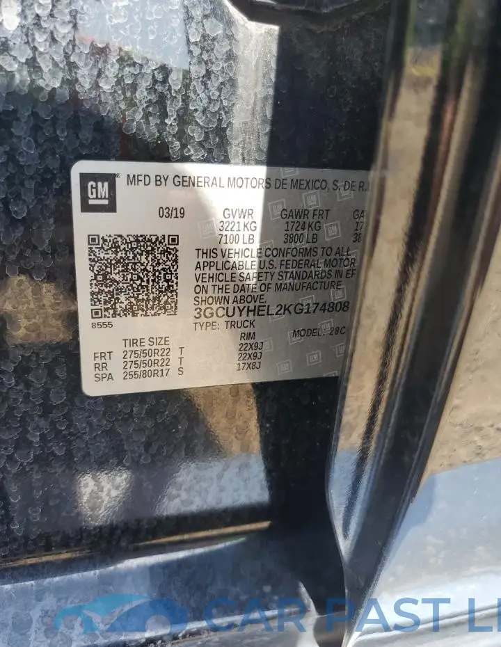 3GCUYHEL2KG174808# 12