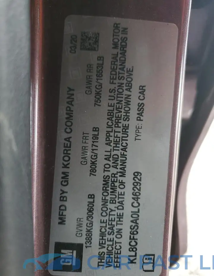 KL8CF6SA0LC462929# 12