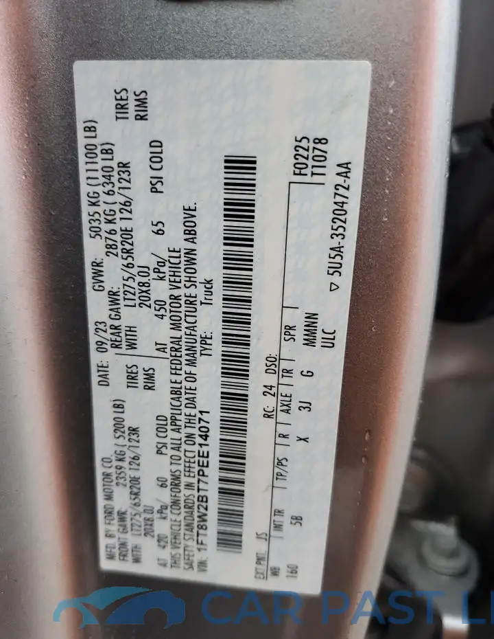 1FT8W2BT7PEE14071# 12