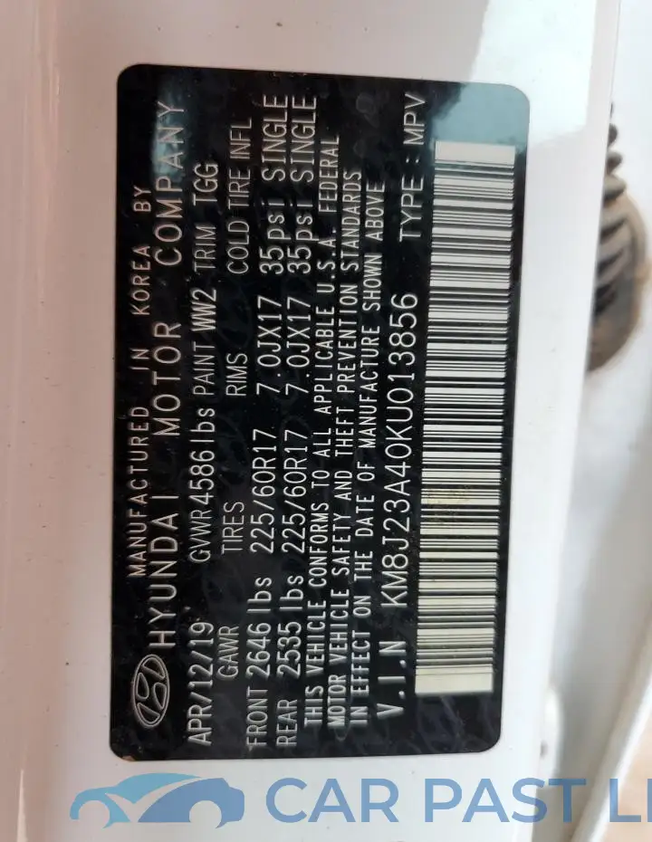 KM8J23A40KU013856# 13