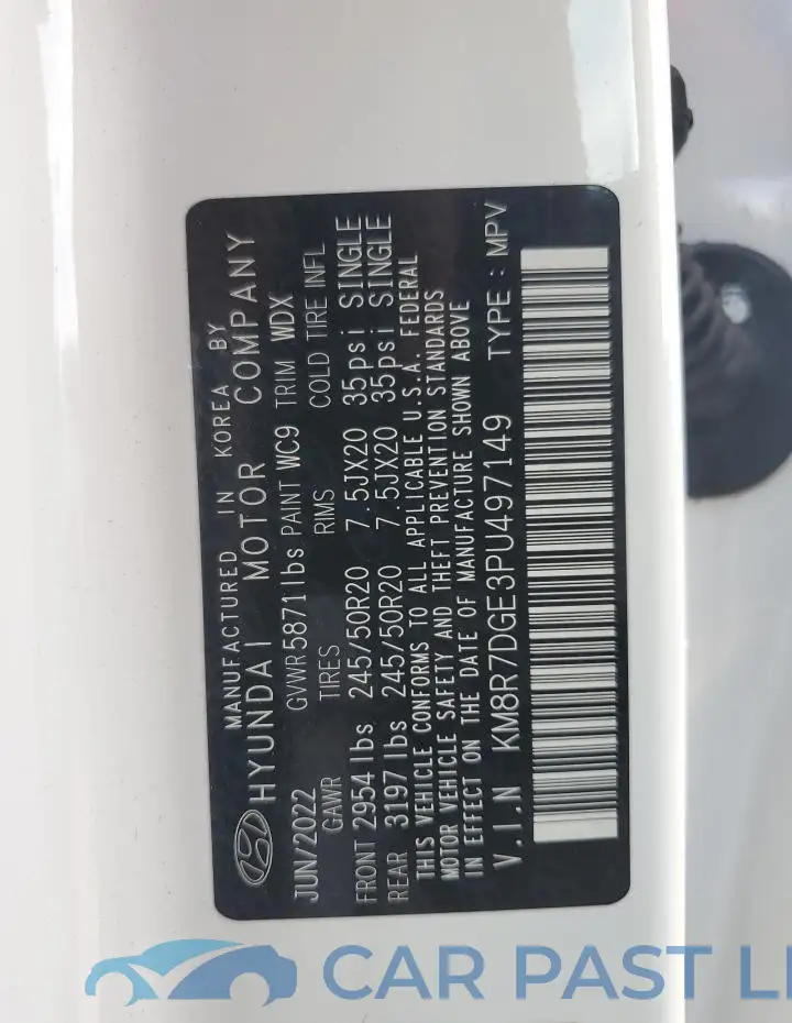 KM8R7DGE3PU497149# 12