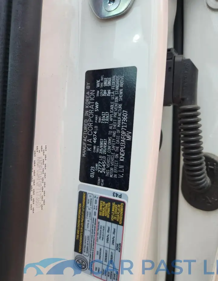 KNDPU3AF0P7173607# 13