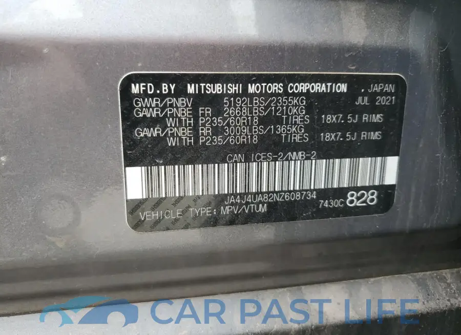 JA4J4UA82NZ608734# 14