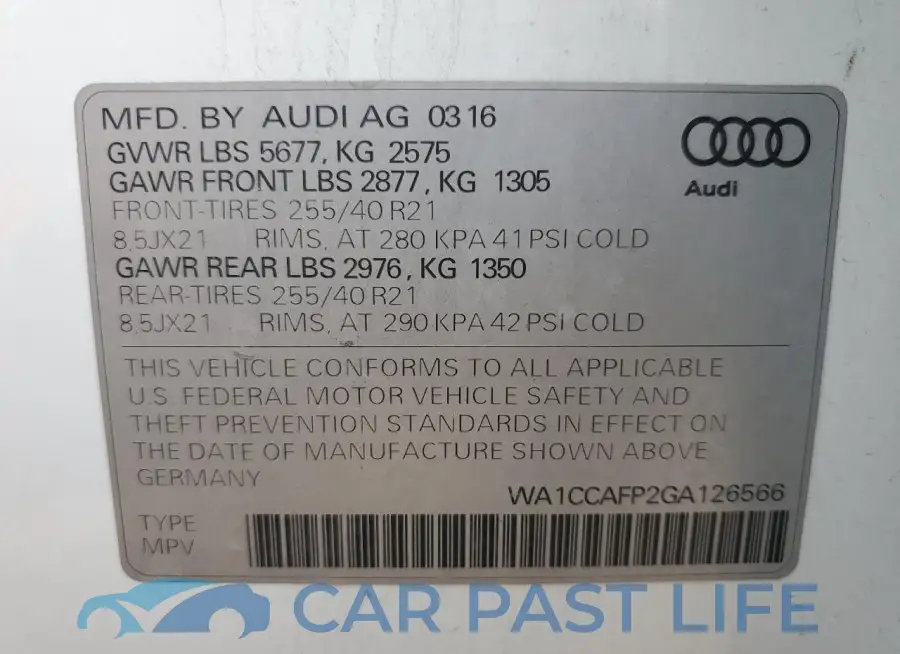 WA1CCAFP2GA126566# 14