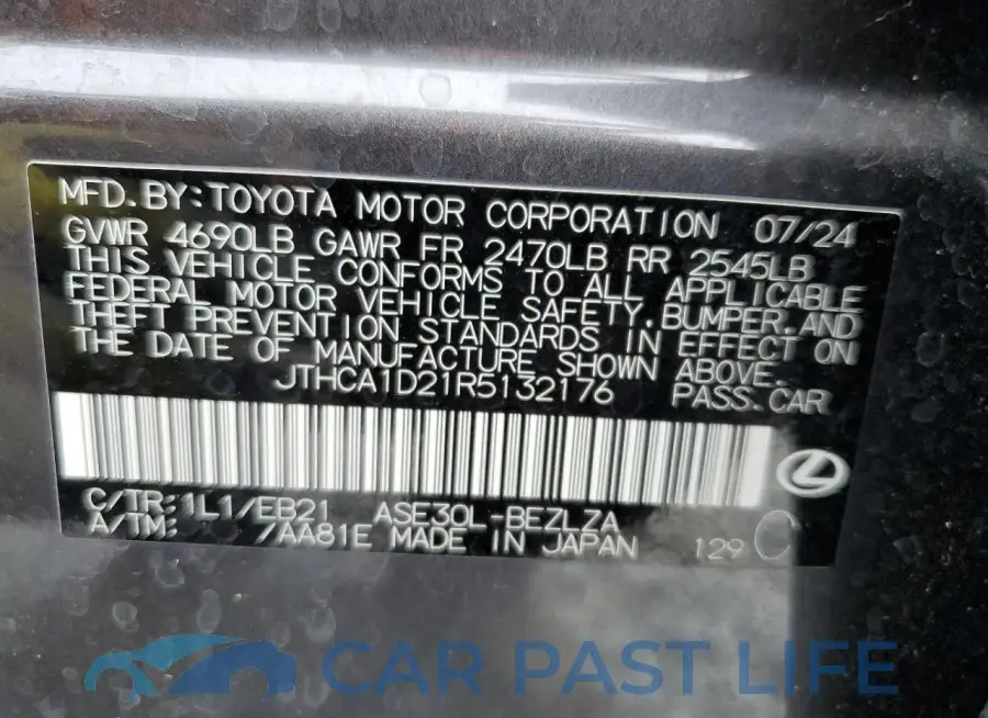 JTHCA1D21R5132176# 13