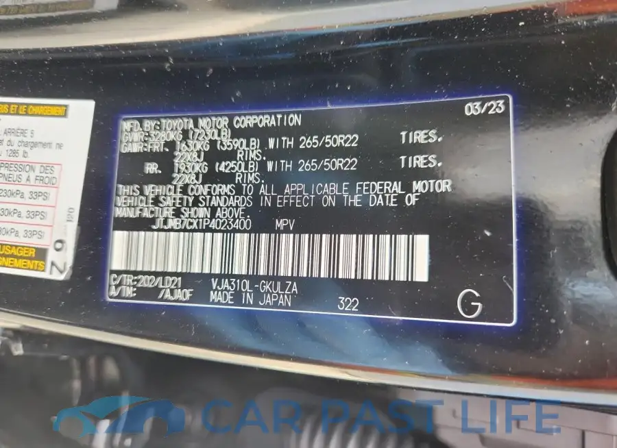JTJMB7CX1P4023400# 13