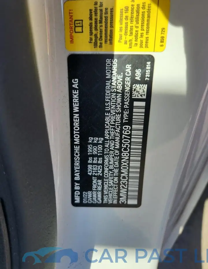 3MW23CM0XN8C50769# 12